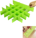 8pcs DIY Plastic Drawer Organizer Adjustable Drawer Dividers for Home Tidy Closet, Socks, Underwear, Office School Supplies, Kitchen Utensil Tools (Green)