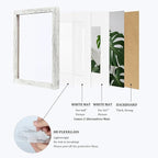 Egofine 9x12 Picture Frames Set of 4, Made of Solid Wood Covered by Plexiglass 5x7 and 6x8 with Mat or 9x12 without Mat, for Table Top Display and Wall Mounting Photo Frame Driftwood White