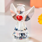 Crystal Guardian Angel Figurine – Glass Angel Statue Collectible, Sparkling Crystal Angel Figurines Gifts for Women, Men, Mom, Friends Home Office Decor (Clear)