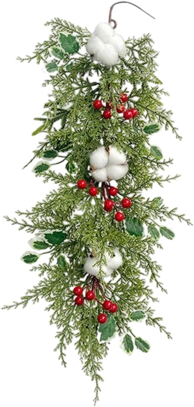 Artificial Christmas Teardrop Swag Door Swag 68cm Decorative Prop Ornament