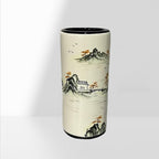 Ceramic Umbrella Stand Umbrella Holder for Entryway Hand-Made Umbrella Stand Barrels Umbrella Holder Cane Floor Standing Vase Ceramic Storage Bucket for Home Office Entrance Indoor.(Ink 206)