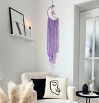 Dream Catchers Purple Moon Dream Catcher with Light, Dream Catcher for Girls Bedroom Decor for Women, Macrame Dreamcatcher Boho Room Wall Decor for Teen Girls Birthday Gifts Women Purple Gift