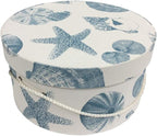 Sarah's Hat Boxes Classic Shells Hat Box – 14.75" x 7.5" (Dia. x Ht.) Handmade in USA – Odorless Non-Toxic Adhesive, Cording Handle – Premium Storage for Hats & Accessories