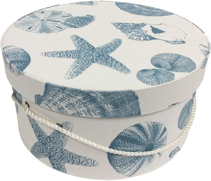 Sarah's Hat Boxes Classic Shells Hat Box – 8.75" x 4.5" (Dia. x Ht.) Handmade in USA – Odorless Non-Toxic Adhesive, Cording Handle – Premium Storage for Hats & Accessories