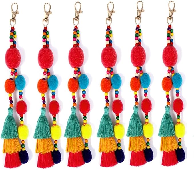 6Pcs Handcrafted Decorative Tassels for DIY Craft Home Décor Handmade Tassels Rose