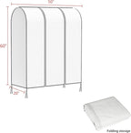 Zilink 50'' Garment Rack Cover Dustproof Clothes Rack Cover Breathable Garment Bags Protector Wardrobe Cover with 2 Durable Zippers for Garment Rack, White, (Rack Not Included)