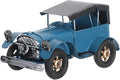 Vintage Iron Car Model - Distressed Metal Blue Car Farmhouse Style Vintage Auto Decor Tabletop Ornaments for Study, Bookshelf & Cave