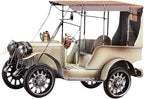 Vintage Car Model Miniature Sculpture Novelty Antique Retro Decoration Desk Bookshelf Collectible Vehicles Tabletop Ornament, White