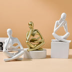 Jinkoozz Reading Women Statue, Thinker Sculptures, Abstract Art Ornament, Modern Aesthetic Figurine Decoration, Suitable for Home Living Room Bedroom Office Shelf Table Desk Bookshelf Decor