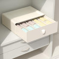 Underwear Organizer Drawer, 10 Cells Plastic Panties Drawer, Stackable Closet Organizer, Storage Box for Bras, Socks, Snacks, Beige