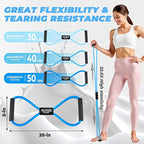 Figure 8 Resistance Bands for Women Men, Exercise Bands with Handles, 8 Shaped Resistance Bands for Back, Arm, Chest & Shoulder Workout, Home Gym Equipment for Yoga, Pilates, Physical Therapy