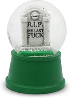 Funny Novelty Snow Globe – Quirky Mini Desk Gift for Office, Home, or Holiday – Unique Collectible Gag Gift for Friends and Coworkers - Tombstone
