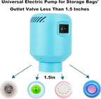 Electric Vacuum Storage Bag Pump, 55W Portable Compression for Clothing and Travel (Storage Bag Not Included), Blue