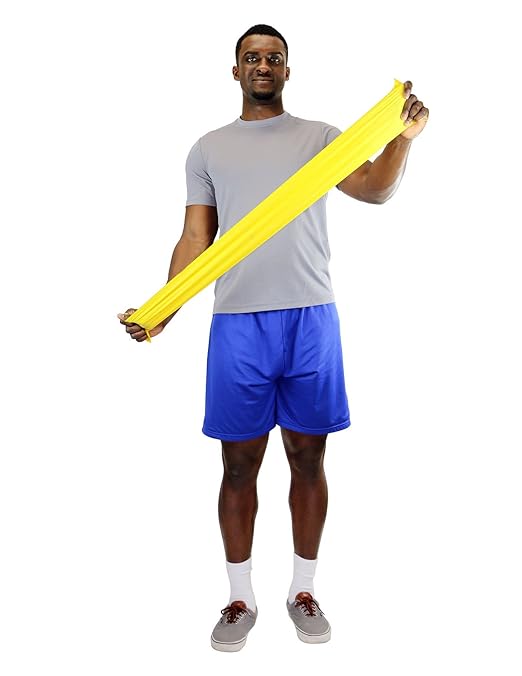 CanDo Low Powder Exercise Band, 6 yard Roll, Yellow: X-Light