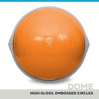 Bosu Balance Ball Exercise Trainer, Home Gym Equipment w/ Guided Workouts & Pump, 26", Blue - Inflatable Fitness Platform for Strength Training, Standing, Balancing, and Core Workout