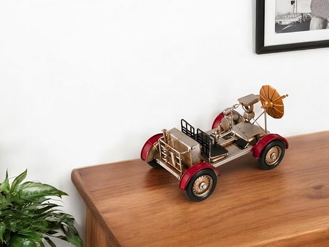 HomeRoots 5" Red and Silver Metal Hand Painted Model Car Tabletop Sculpture