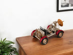 HomeRoots 5" Red and Silver Metal Hand Painted Model Car Tabletop Sculpture