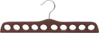 Walnut Finish Wood Scarf Hanger with 10 Holes and Chrome Hardware in 17 1/2" Length X 3/4" Thick, 1 Hanger