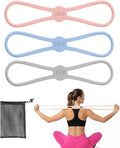 3 PCS Figure 8 Resistance Bands for Women, 15 Lbs & 25 Lbs & 35 Lbs Keep Resistance Band for Arm with Non-Slip Handles