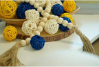 Qingbei Rina 20 PCS Yellow Wicker Rattan Balls,Spring Decorative Balls for Bowls,Vase Filler for Centerpieces,Decorative Orbs Woven Spheres,Bowl Fillers for Home Decor