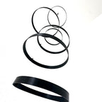 Hanging Mobile with 6 Black Rings (5.5”) - Modern Decorative Art for Home or Office