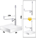 Suzile 4 Pcs Adjustable Metal Arm Display Stand Easel with Acrylic Base Rock Display Easel Holder Acrylic Crystal Clear Plate Stand for Geodes Mineral Agate(Silver,2 x 2 x 3 Inch)