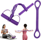 21 Fitness Resistance Bands-6 Tube Pedal Ankle Puller, Multifunction Tension Rope, Pedal Resistance Band with Handle Sit Up Exercise Equipment Home Gym Tummy Trainer for Men Women