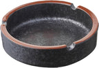 Ceramic Ashtray Stylish Indoor & Outdoor Cigarette Ashtray for Home, Coffee Bars, and Patios，Lava Dazzling Black (Medium Size)