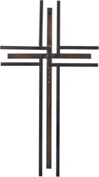 Dicksons Galvanized Look Double Layer 16 inch Decorative Metal Decorative Hanging Wall Cross