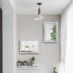 Wocred Set of 2 Rectangular Wall Mirror,Gorgeous Rustic Farmhouse Accent Mirror,Rustic White Color Entry Mirror for Bathroom Renovation,Bedrooms,Living Rooms and More(11”x15”)