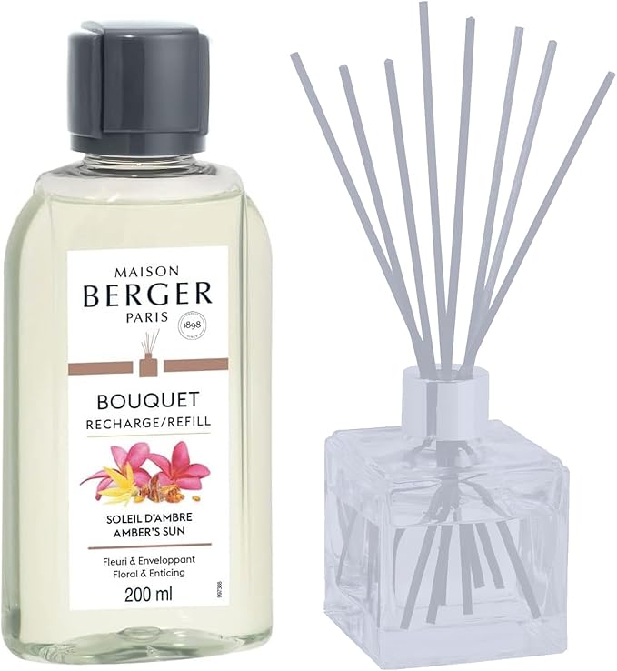 Maison Berger - Amber's Sun - Air Freshener - Fragrance Refill for Reed Sticks and Ceramic Diffuser - 6.76 Fluid Ounces - 200 Milliliters