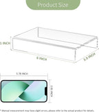 Acrylic Shelf Riser 6x3.9x1 pack of 2, Countertop Acrylic Display Storage Organizer for Shoes, Glasses, Plants, Home Decors, Perfume, Books, Dolls, 6x3.9x1 Inch