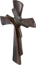 DAICAT - Hand-Carved Wooden Cross 9.8” – Christian Wall Decor for Easter, Baptism Gift, Unique Religious Gift for Mom, Sister, Teen Boy (No 1)