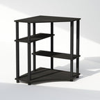 Furinno Turn-N-Tube Storage Shelves, 4-Tier Corner Shelf, Toolless Assembly Display Rack, Corner Bookshelf for Small Space, for Organization and Storage, Living Room, Home Office, Espresso