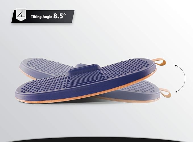FEZIBO Standing Desk Mat with Anti Fatigue Bar, Wooden Wobble Balance Board with Ergonomic Design Comfort Floor Mat