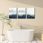 3 Piece Canvas Wall Art for Living Room Wall Decorations for Bedroom Office Wall decor Foggy forest Trees Landscape painting Stretched and Framed Ready to Hang pictures Home Decor 12"x16"x3 Panels
