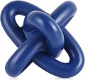 XMGZQ Blue Knot Decor for Coffee Table Book,Chain Link Decor for Bookshelf Entry Table TV Stand,Navy Knot Sculpture for Home Living Room,Object Decoracions para sala,adornos para sala Modernos