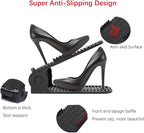 Shoe Slots Organizer, 8 PCS 4-Level Adjustable Shoe Rack Stacker, Organizador de Zapatos, Double Deck Shoe Holder for Closet Storage, No Assembly Needed, Black