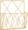 Iron Wire Collection For Case Wall Mount File Holder Metal Magazine Organizer Holder Home School Dorm Organizer Supplies Wall Magazine Holder Rack Gold Metal Clear For Bathroom