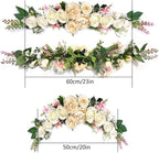 Arch Flowers, OrgMemory Artificial Floral Swags, 20" Length in Bent, Decorative Swag, Artificial Flower Swag for Door Party Wall Home Decor (Champagne)
