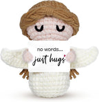 Sympathy Gifts for Loss of Loved One - No Words Just Hugs - Handmade Crochet Angel Doll, Bereavement Condolences Memorial Gift, Get Well Soon, Miscarriage, Comfort Gifts for Women