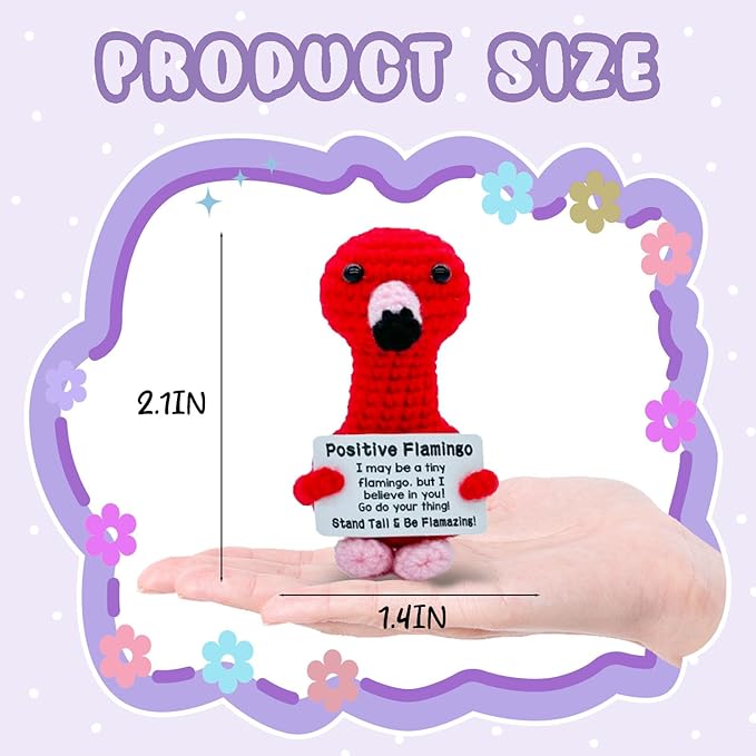 Valentines Day Decor, Positive Flamingo Gifts Love Support, Flamingo Desk Decorations Accessories for Women Men on Valentines Day