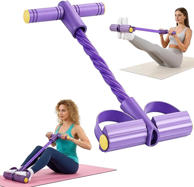 Pedal Resistance Band with Handle, 6-Tube Foot Pedal Resistance Band for Home Workout, Multifunction Pedal Puller Resistance Band for Abdomen, Waist, Arms & Legs