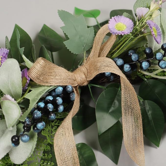 21 7 Inch Artificial Eucalyptus and Daisy Swag, Great for Event and Home Decor, Effortless Style for Any Setting