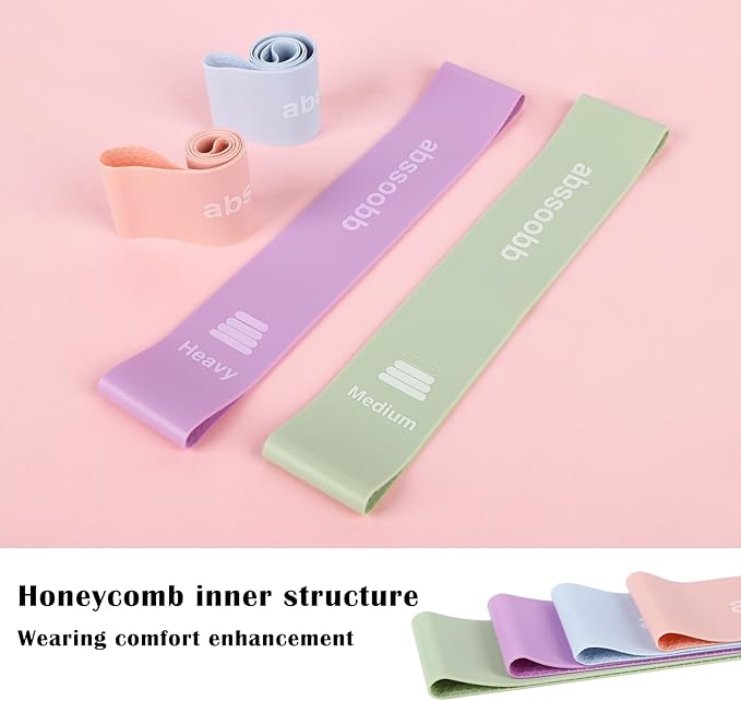 Latex Free Hypoallergenic Silicone Resistance Loop Bands - Non-Slip Glute Booty Elastic Bands for Women, Multiple Packs & Resistance Levels for Home Gym Yoga Pilates Workout & Stretching
