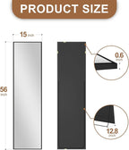 Delma Wall Full Length Mirror,Standing Mirror Full Body,Large Floor for Wall Door Bedroom Bathroom Living Room with Aluminium Frame(with Stand,56x15-Black)