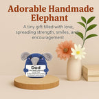 Dad Gifts from Daughter Son, Handmade Crochet Elephant Doll, Cute Emotional Support Animal Gift for Dad, Inspirational Love You Gift, Birthday Idea