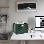 HofferRuffer Magazine Basket Holder, Foldable Magazine Rack, Document File Holder Organizer, File Folder, Newspaper Storage Bin Organizer for Home or Office (Green)