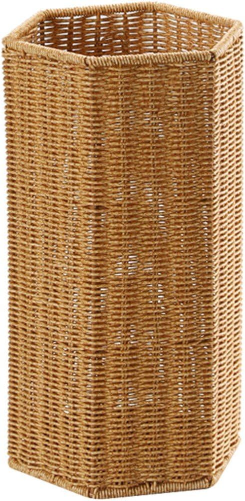 Wicker Umbrella Stand Basket Rattan Style Umbrella Storage Bucket for Home Entryway Office Woven Cane Holder for Walking Sticks and Yoga Mats
