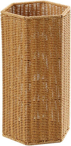Wicker Umbrella Stand Basket Rattan Style Umbrella Storage Bucket for Home Entryway Office Woven Cane Holder for Walking Sticks and Yoga Mats